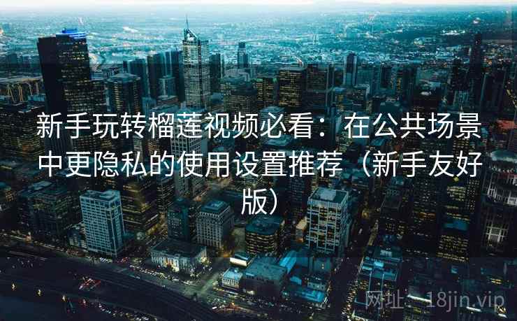 新手玩转榴莲视频必看：在公共场景中更隐私的使用设置推荐（新手友好版）