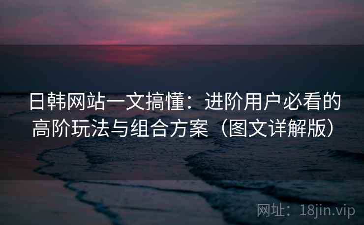 日韩网站一文搞懂：进阶用户必看的高阶玩法与组合方案（图文详解版）