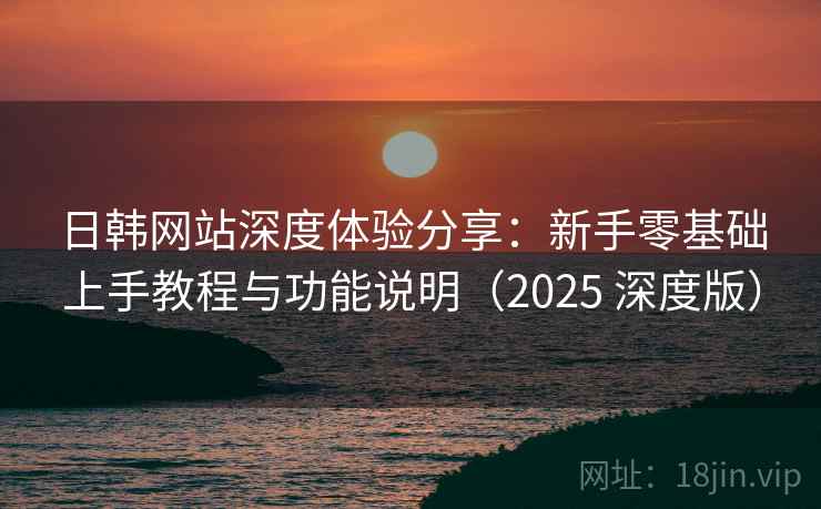 日韩网站深度体验分享：新手零基础上手教程与功能说明（2025 深度版）