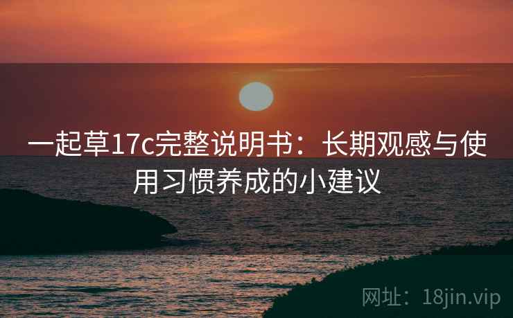 一起草17c完整说明书：长期观感与使用习惯养成的小建议