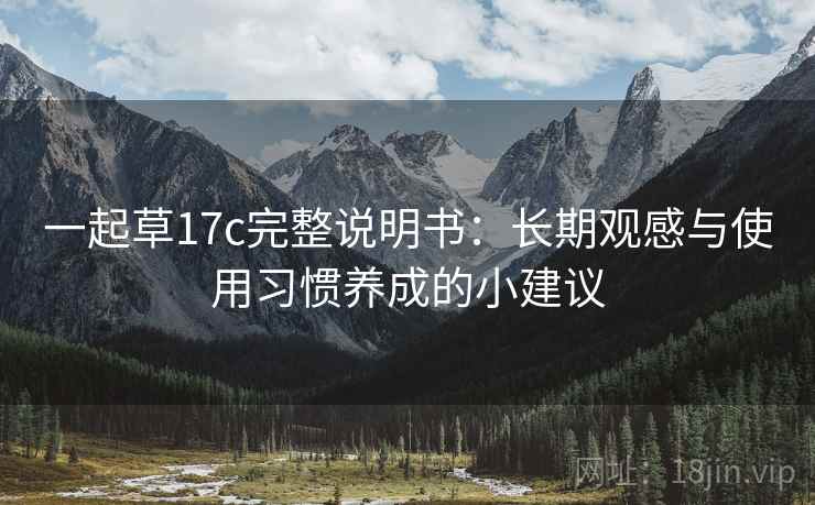 一起草17c完整说明书：长期观感与使用习惯养成的小建议