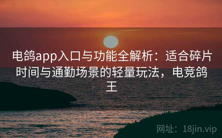 电鸽app入口与功能全解析：适合碎片时间与通勤场景的轻量玩法，电竞鸽王