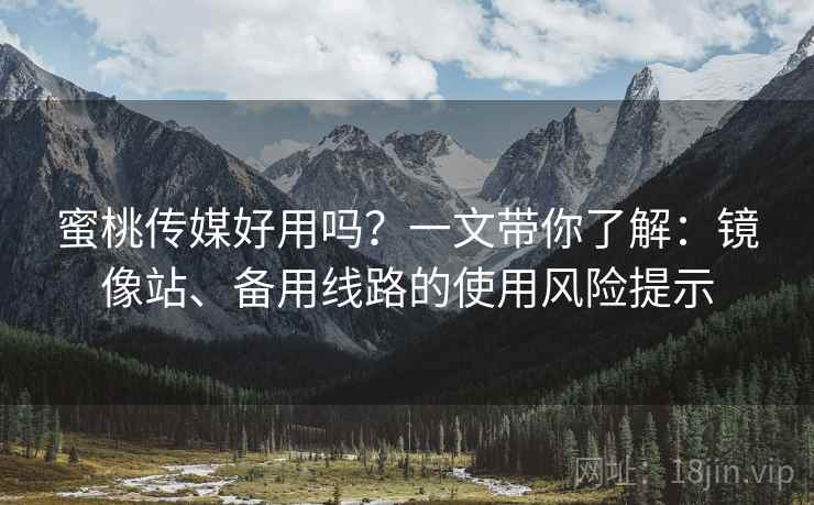 蜜桃传媒好用吗？一文带你了解：镜像站、备用线路的使用风险提示